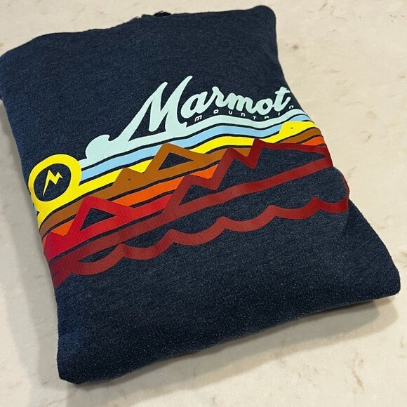 MARMOT Hoodie Sweatshirt Pullover Front Graphic Outdoor Long Sleeve Size XL - Picture 3 of 9